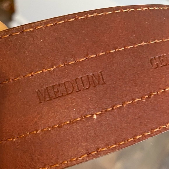 Calvin Klein Genuine Leather wide Belt Oxblood Silver Ring Size Medium main image 10